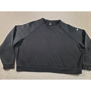 Nike Sweatshirt Women's 2X Black Cropped Dri Fit Just Do It Swoosh Athleisure